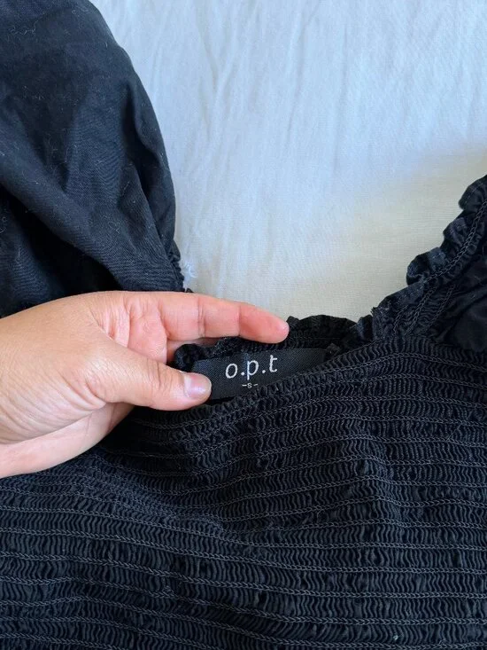 OPT Black square neck puff dress (sz S/M) - Picture 6 of 11